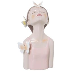 Alexandra House Living Figurka dekoracyjna różowa akrylowa plastikowa melaminowa 11 x 10 x 20 cm