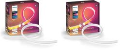 Philips Hue White and Color Ambiance Gradient Lightstrip, Striscia Led Smart, Estensione da 1 M per Kit Base da 2 Metri, Bluetooh, (Confezione da 2)