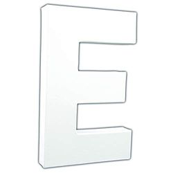 Décopatch - Ref AC704C - Papier-Maché Alphabet - Large Uppercase Letter "E" - Fun to Decorate Using Décopatch Papers, Glue & Varnish, 24 x 16 x 2.8cm - White