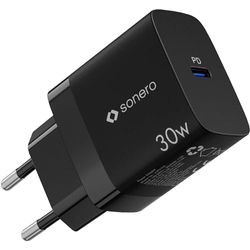 sonero USB-C-laddare, 1 x 33 watt USB-C-port, GAN-snabbladdare, USB-strömförsörjning, mobiltelefonladdare med automatisk laddningsströmavkänning, svart