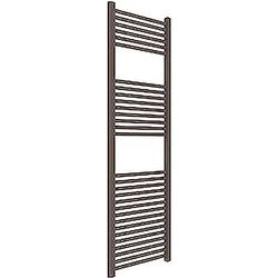 Heated towel rail colored burnt brown matt (500x1500 wheelbase 450 mm)