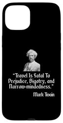 Mark Twain Shirt Travel Is Fatal To Prejudice Coque pour iPhone 15 Plus