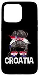 Croazia Ragazza Disordinato Capelli Chignon Orgoglioso Croato Donne Custodia per iPhone 15 Pro Max