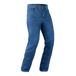Bikers Gear Australia Classic Cut Kevlar Lined Protective Motorcycle Trouser Kevlar Jeans with Removable CE1621-1 Armour, Blue, Size 32R