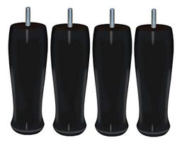 Margot Atelier d' Artista Futura – Set di 4 Piedi di Rete, Legno, Nero, 6 x 6 x 20 cm