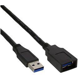 InLine 35625 USB 3.0 kabelverlenging, A stekker/bus, zwart, 2,5 m