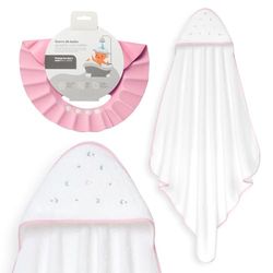 Interbaby - Mantello da bagno per bambini + berretto regolabile | Asciugamano con cappuccio 100% cotone, unisex, morbido, asciugatura rapida, ideale per neonati, neonati e bambini piccoli, motivo
