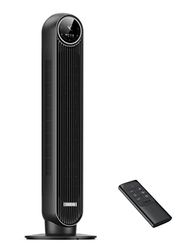 Dreo 28dB Nomad One Tower Fan met afstandsbediening, 7.3m/s Speed Quiet Cooling Fan, 90° Oscillating Fan met 4 snelheden, 4 modi, 8 uur timer, Stand Fans, Zwart.