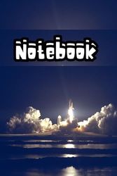 Notebook Journey: 180 pages 6x9 size colorful rocket launch blue cover lined blank Notebook