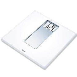 Beurer PS160 - Báscula de baño, báscula con pantalla LCD dígitos grandes de 4.7 cm, capacidad 180 KG, diseño retro en color blanco