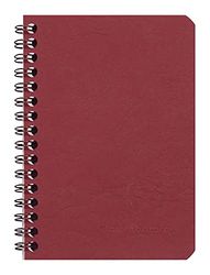 Clairefontaine - Ref 785922C - Age Bag Wirebound Notebook (100 Pages) - 9 x 14cm, Squared Rulings, 90gsm Brushed Vellum Paper, Pocket for Loose Documents - Red Cover
