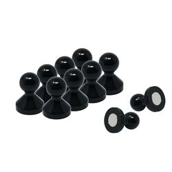 Magnete A Perno A Spinta Acrilica Nera Media Per Frigorifero, Lavagna, Tabellone, Mobile In Archiviazione - 15mm Dia x 21mm Di Altezza - Confezione Di 100