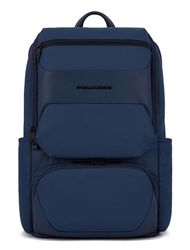 PIQUADRO, Computer and iPad® Pro12,9" backpack in recycled fabric with shoe compartment, sternum strap, anti-theft cable et RFID anti-fraud protection, BLU, turquesa, Talla única