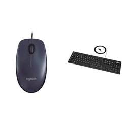 Logitech M90 Wired USB & Amazon Basics Low-Profile Wired USB Keyboard