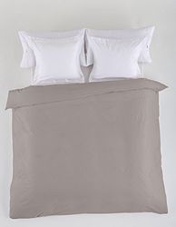 FUNDA NORDICA lisa color plomo - Cama de 180/200 (1 pieza) - 50% algodón / 50% poliéster - 144 hilos. Gramage: 115