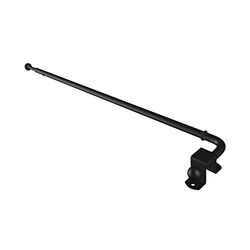 Flairdeco Lot de 2 tringles à rideaux pivotantes en métal - Noir - Extensible de 60 à 100 cm