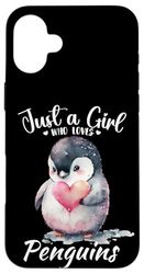 Design a forma di pinguino per ragazze e bambini che amano i pinguini Custodia per iPhone 16 Plus