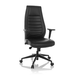 hjh OFFICE Fauteuil de Direction VITORO B en Similicuir Chaise de Bureau avec Dossier Ergonomique, accoudoirs réglables en Hauteur, Charge maximale 150kg, Noir