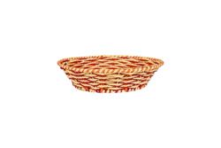 BRAIDED ROUND BASKET - RED, ORANGE, YELLOW