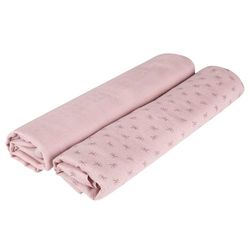 roba Baumann Baumann GmbH 306130G226 set van 2 puck- en borduurdoek Lil Planet roze/mauve, 360 g