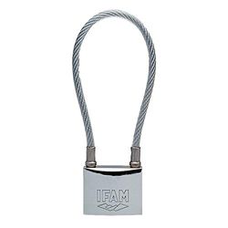 Ifam Veiligheid. U. 85051 hangslot SEG langboog met kabel in. Inox Ifam