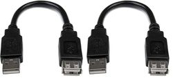 StarTech.com 6in USB 2.0 Extension Adapter Cable A to A - M/F - 5.9 in - Black (USBEXTAA6IN) (Pack of 2)
