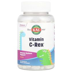 Kal - Vitamina C Rex| 100 Dinosaurios Masticables| Sin Gluten | Apto Para Veganos