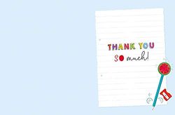 Whimsical Occasion Card Thank You Leraar - 8 x 6 inch - Piccadilly Greetings