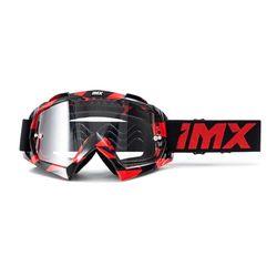 IMX RACING MUD Motorcycle Safety Goggles Clear Lens Anti-Fog and Anti-Scratch Lens Strap with Silicone Print Three Layers Foam One Lens Included