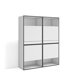 Skraut Home | Meuble à Chaussures | Meuble Rangement Chaussures | 120x145x35 cm | Chambre à Coucher, pièce | Armoire Chaussures | Style Moderne | Blanc