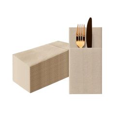 PAW - Tovaglioli di Carta Colorati - Airlaid (1/8 pocket) I Tovaglioli Stoffa Colorati - Monocolore, Beige I Tovaglioli Ideali per Pasqua, Natale, Feste, Matrimoni, Battesimi - Monocolor beige