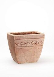 VASO IN TERRACOTTA + SOTTOVASO IN TERRACOTTA - LUNGHEZZA CM. 30, ALTEZZA CM. 25, PROFONDITA' CM. 20 – FIORIERA IN COTTO NATURALE SUCCULENTE ERBE AROMATICHE
