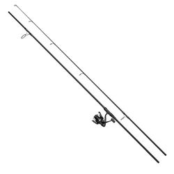 DAM Charger Carp FD Combo, Caña y Carrete para Pescar Carpas de Agua Dulce, Resistente Ligero y Versátil, Negro y Gris, Caña 3.66m Moderadamente Rápida, Carrete Tamaño 6000