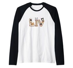 Liv Cat Trees - Personalized Cute Name Word Art Raglan Baseball Tee