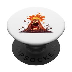 Divertido Volcán Enojado Escupir Fuego PopSockets PopGrip Adhesivo