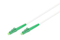 DIGITUS Fiberoptisk kabel OS2-5 m - LC/APC till LC/APC - Armerad - Simplex FO kabel - SM Singlemode fiberoptisk LAN-kabel - Fibertyp: 9/125 µ - LSZH - Vit/Grön