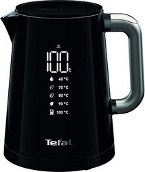 Tefal Smart'N Light 1L Waterkoker, Digitaal display, 5 standen, 30 min. warmhouden, Roestvrijstalen interieur, Draaivoet, Verwijderbaar kalkfilter, Automatische uitschakeling KO8548
