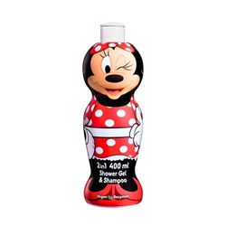 Disney Minnie Mouse 2-in-1 Shower Gel & Shampoo for Kids & Adults – Vegan, 90% Natural Ingredients, Pleasant Scent, Paraben Free, Hydrating & Gentle Hair & Body Wash for children Ages 3+, 400ml