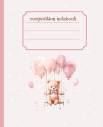 Kawaii Bear Composition Notebook for Kids and Teens: College Ruled Composition