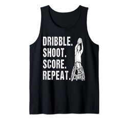 Dribble Shoot Score Repeat | Baloncesto en silla de ruedas Camiseta sin Mangas