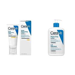 CeraVe AM Facial Moisturising Lotion SPF30 with Ceramides for Normal to Dry Skin 52 ml & Moisturising Lotion for Dry to Very Dry Skin 473 ml with Hyaluronic Acid and 3 Essential Ceramides