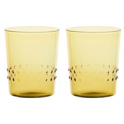 THUN - Juego de 2 vasos de agua Bloomia - Cristal borosilicato - Colección Jardín de Primavera - Ø 6.5 cm, 11.8 cm h