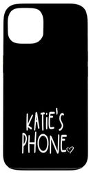 Katie's Phone Nom personnalisé Katie Blanc Noir Coque pour iPhone 13