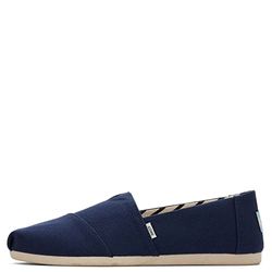 TOMS Alpargata, Mocasín Plano Mujer, Navy Wide Recycled Cotton Canvas, 56 EU Ancho