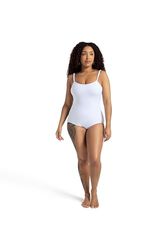 Capezio Leotard Camisole met verstelbare bandjes, panty voor dames, Wit, S