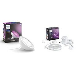 Philips Hue – Lámpara inteligente, Hue Bloo Gen4, Lámpara de Mesa LED Inteligente + Tira LED, Lightstrip, Luz blanca y colores, 2m, Compatible con Alexa y Google Home