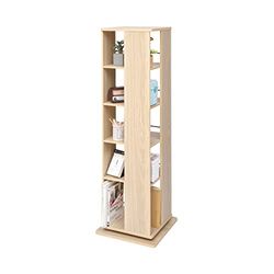 Iris Ohyama, Vridbar hylla/Creative 360° vridbar hylla/torn Media Display Rack och 5 hyllor, Design, Kontorsrum - Revolving Book Shelf - RBS-5S - Ljusbrun