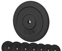 G5 HT SPORT Halterschijven van gietijzer, gatdiameter 25 mm, voor sportschool en thuisgym van 0,5 tot 20 kg voor halters en lange halters (1 x 20 kg).