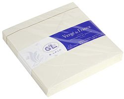 Lalo 22000L - Un paquet de 25 enveloppes doublées gommées 14x14 cm, Vergé de France, Blanc