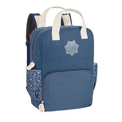 Badabulle B043039 Oasis luierrugzak, grote capaciteit, talrijke vakken, verversmat en kinderwagenclips inbegrepen Blauw, Rugzak-luiertas